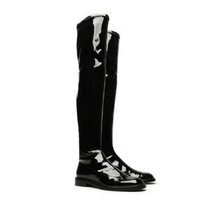 Schutz Black Patent Leather Kaolin Over The Knee Boots Sz 6B
